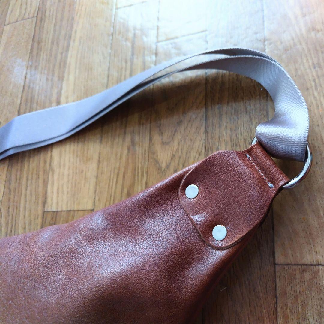 け*ん様 ハンドメイド　ボディバッグ　本革　クリーマー　特大　ブラウン　新品　1