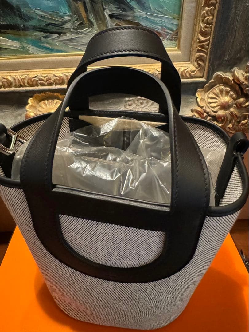 HERMES インザループ 18 黒 ブラック キャンバス