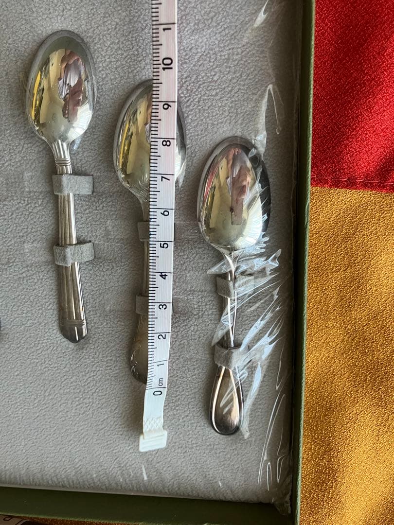 【未開封】クリストフル　シルバー　ティースプーン　５本セット　柄違い