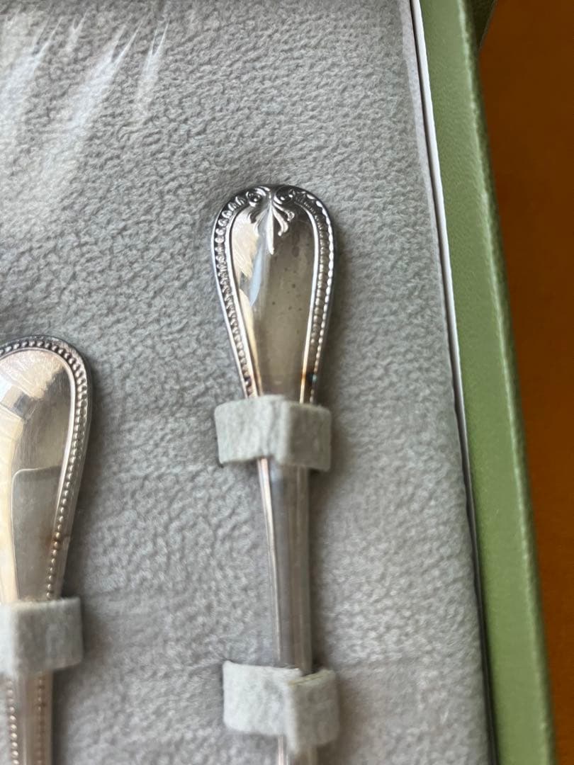 【未開封】クリストフル　シルバー　ティースプーン　５本セット　柄違い