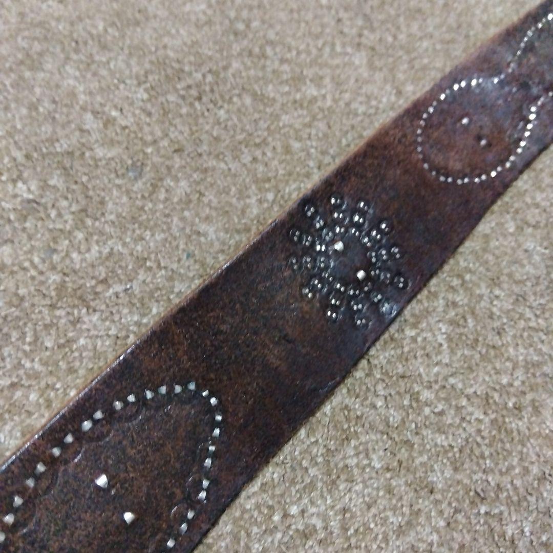 36inch Overlay Peanut スティングレイ スタッズベルト 茶芯