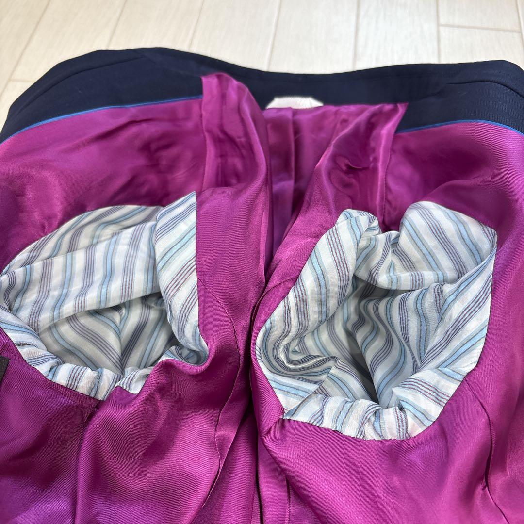 極美品 21AW アキコオガワ 高級 ウール ストライプ パンツスーツ 38