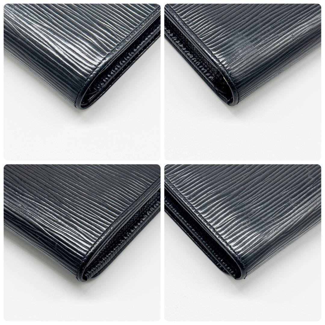 ルイヴィトン エピ ポルトフォイユ トレゾール 二つ折り財布 黒 ブラック