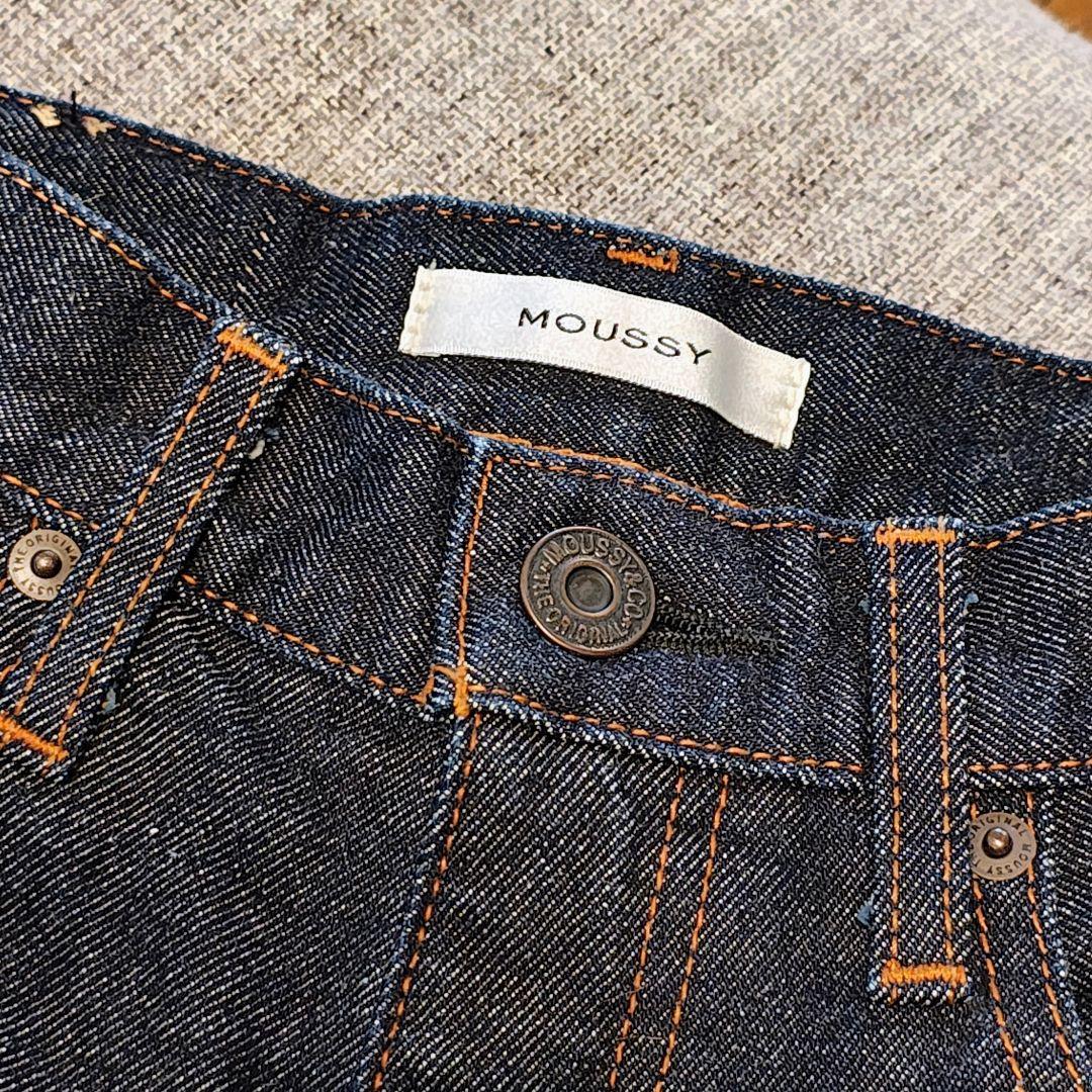 美品 moussy MVS フレアデニムパンツ ストレッチ ハイウエスト 25