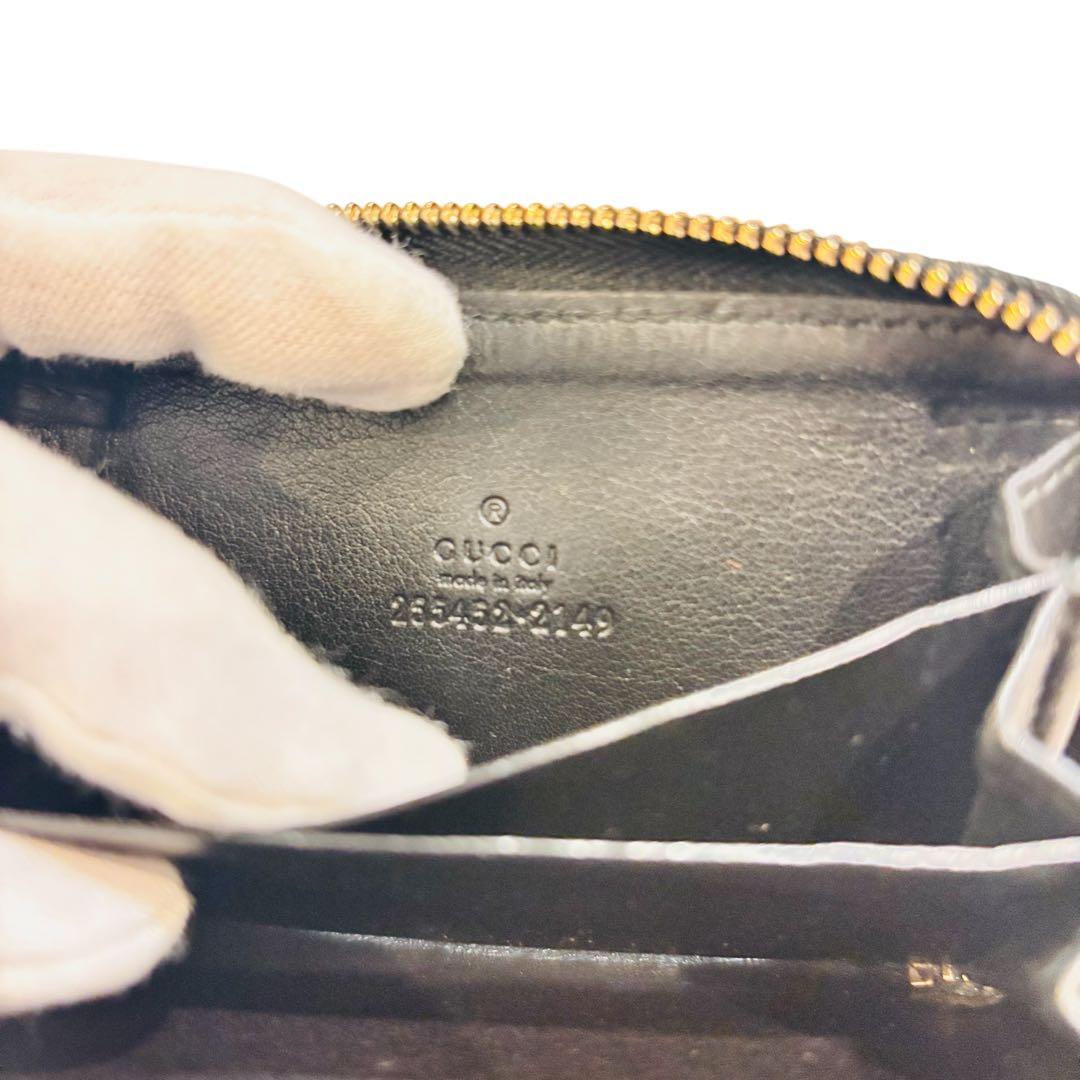 GUCCI シマ レザー　財布　ケース
