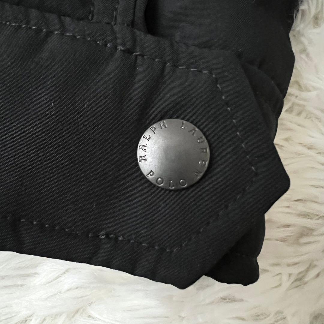 Polo Ralph Lauren 中綿ジップアップ ブルゾン 黒 刺繍ロゴ M