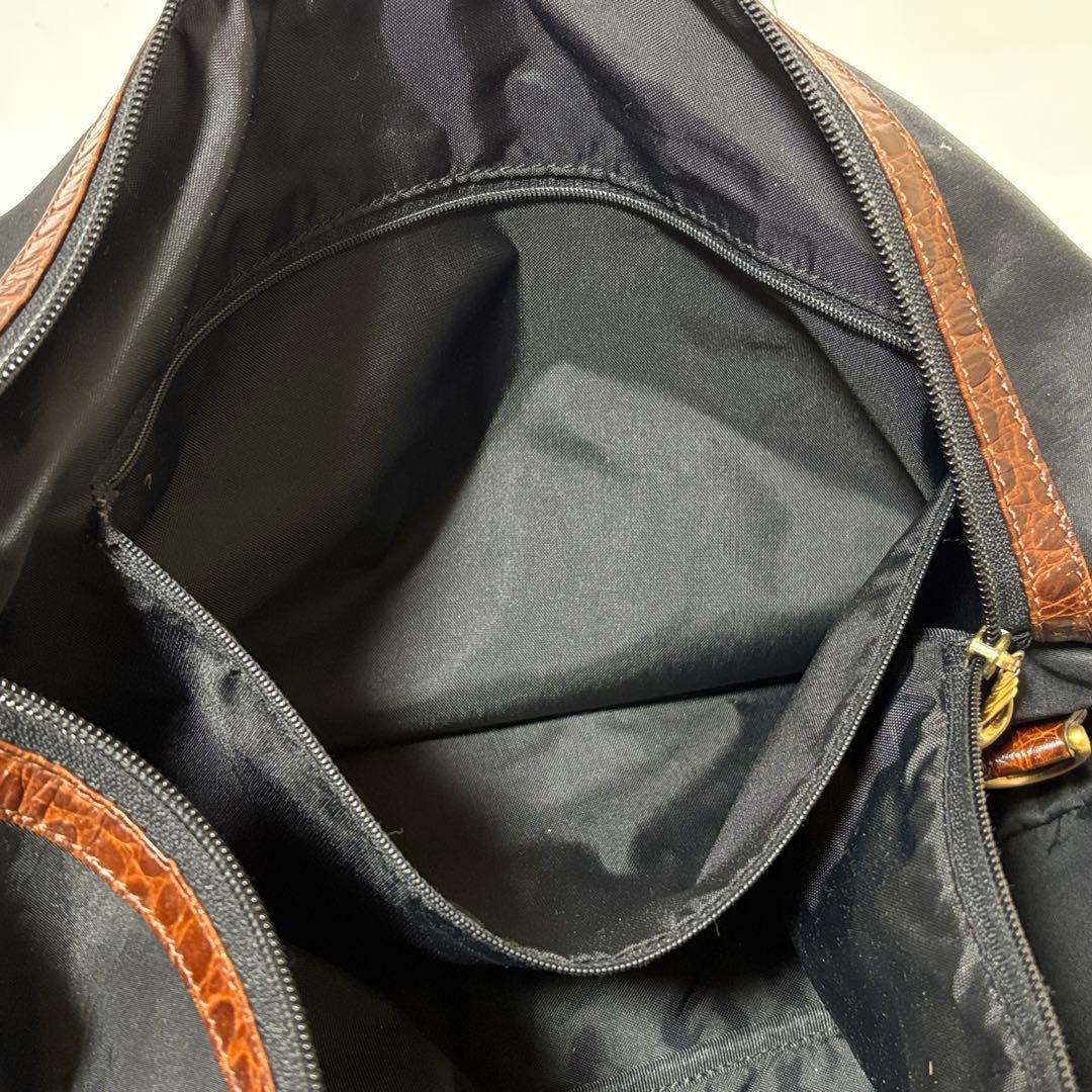 【美品】BALENCIAGA クロコダイル ボストンバッグ　ブラック