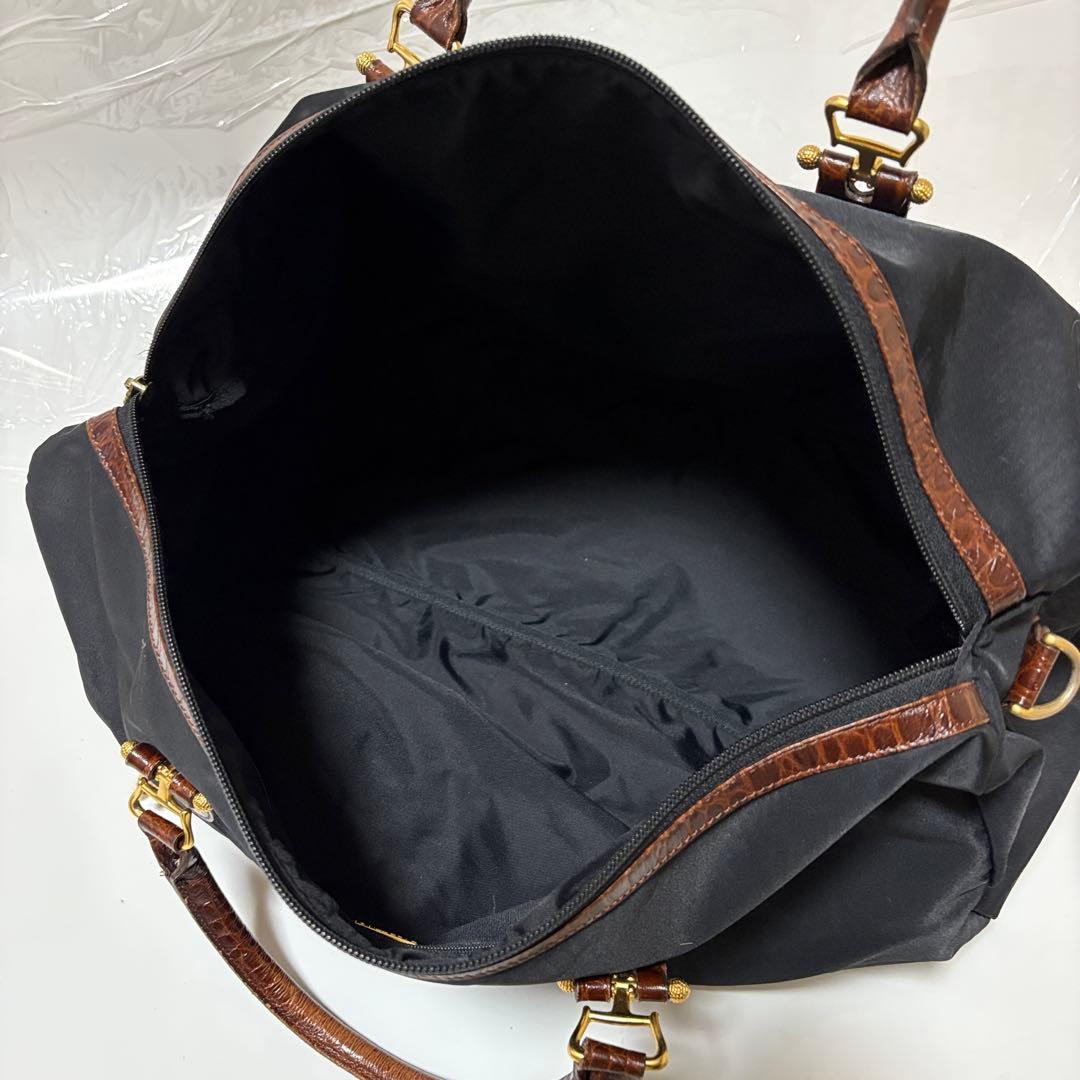 【美品】BALENCIAGA クロコダイル ボストンバッグ　ブラック