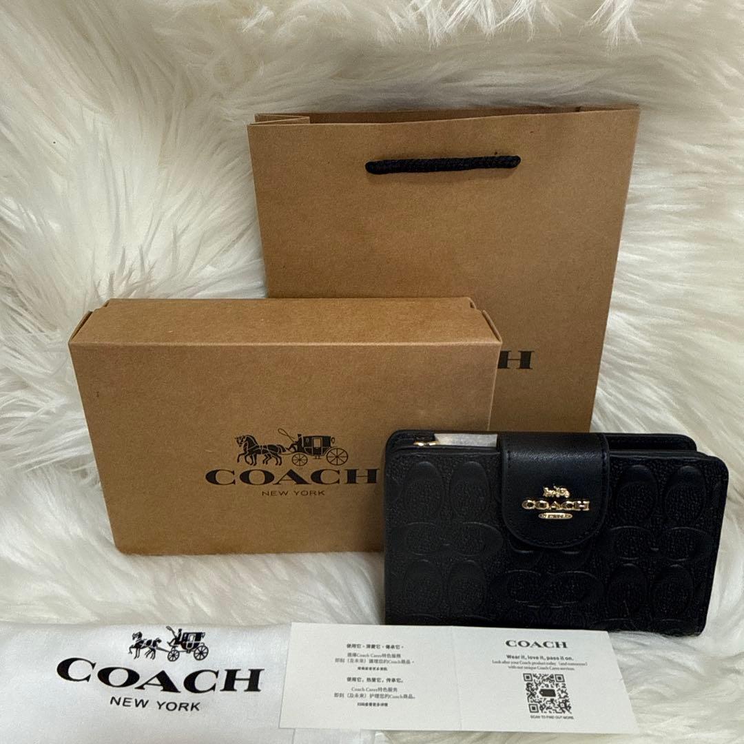 COACH 二つ折り財布 ブラック