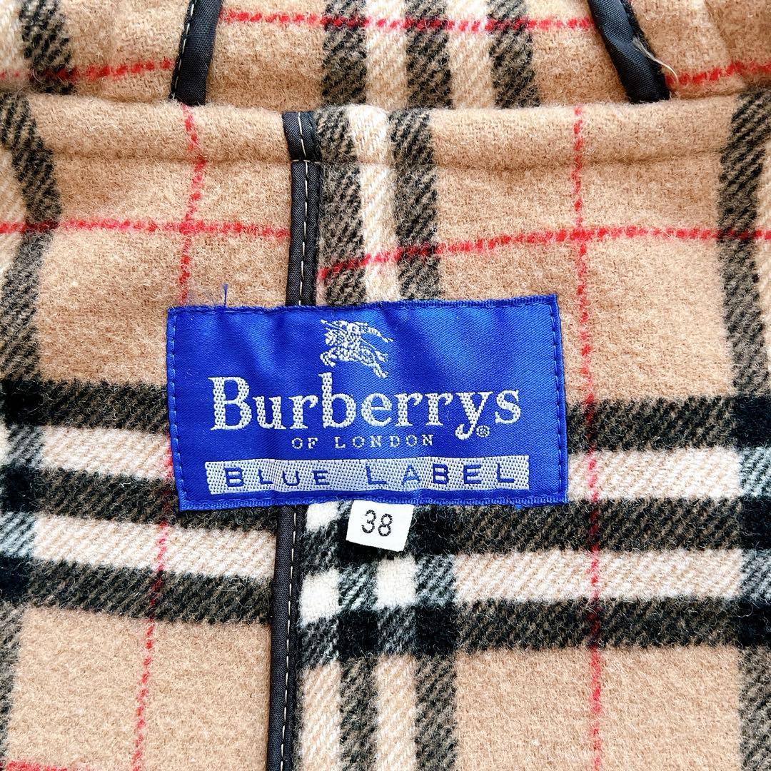 【美品】バーバリーズ オブ ブルーレーベル　ダッフルコート　ロング　ノバチェック