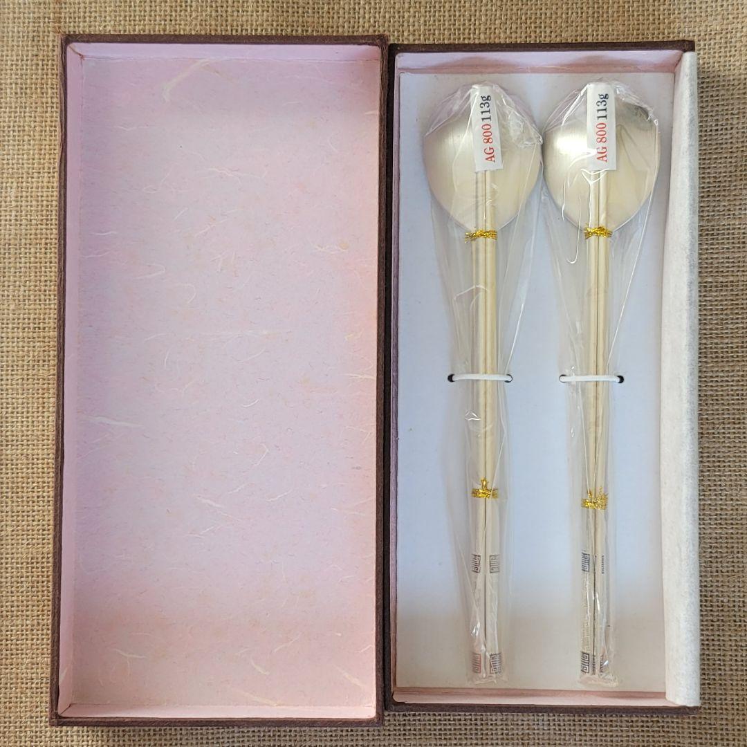 韓国スジョ(銀製のスプーンと箸のセット)　AG800