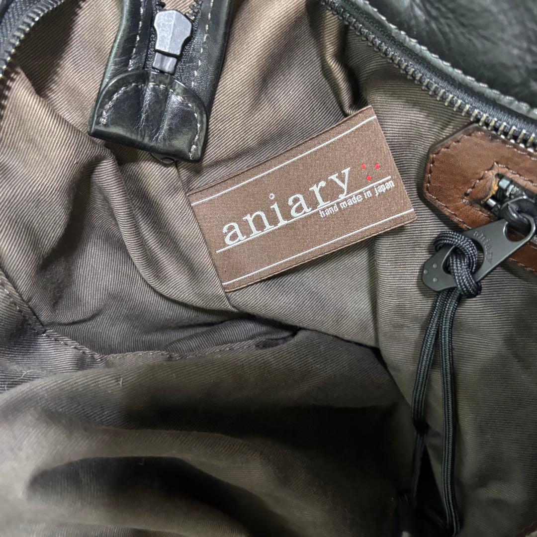 【希少】アニアリ　トートバッグ　ビジネスバッグ　レザー　ブラック　大容量