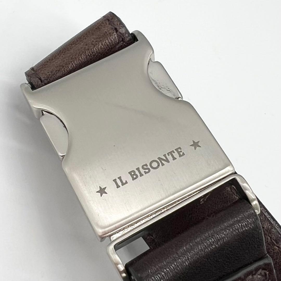 【現行モデル✨美品】イルビゾンテ　ボディバッグ　メタルバックル　レザー　濃茶