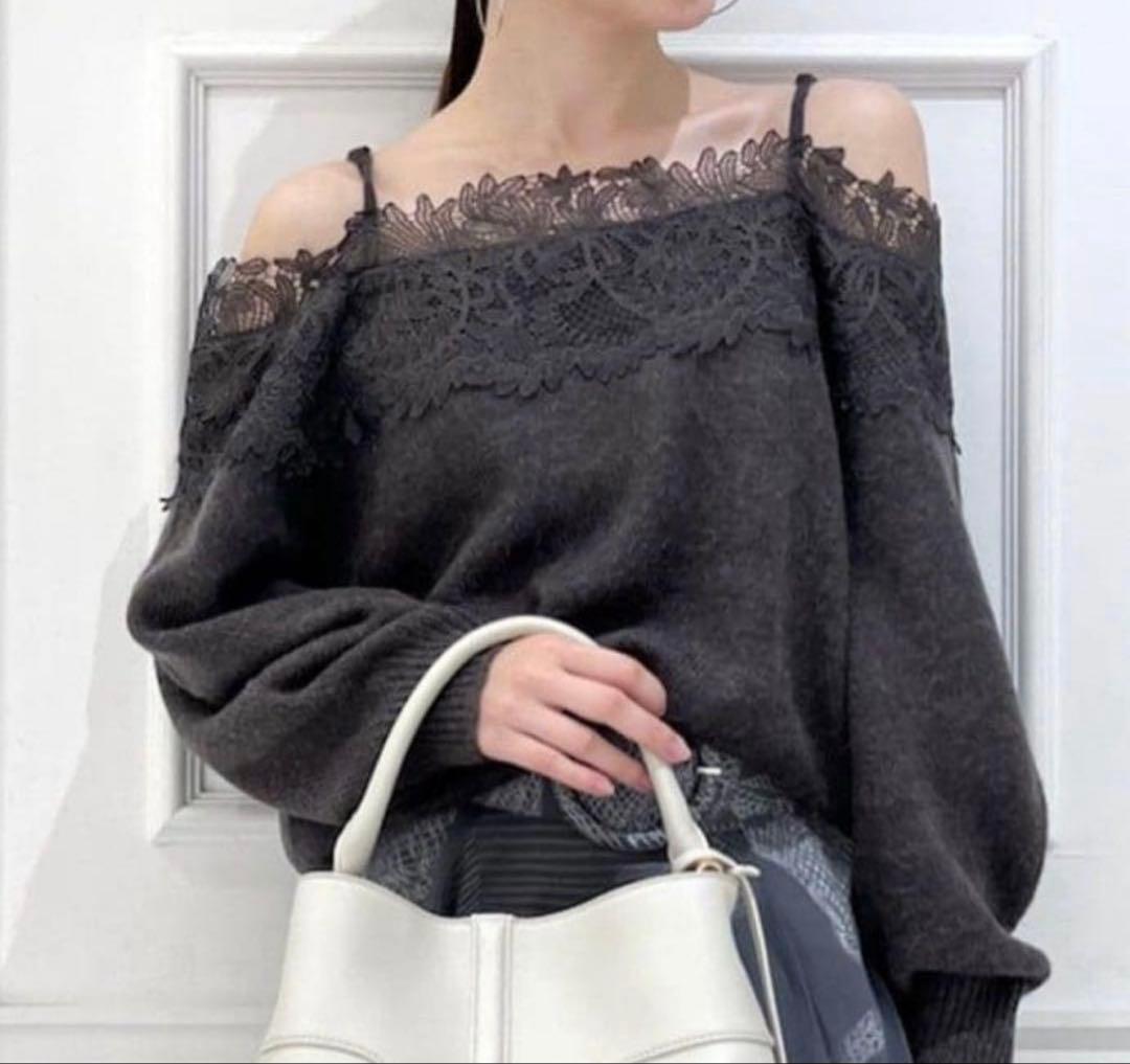 スナイデル　レーストリミングオフショルプルオーバー