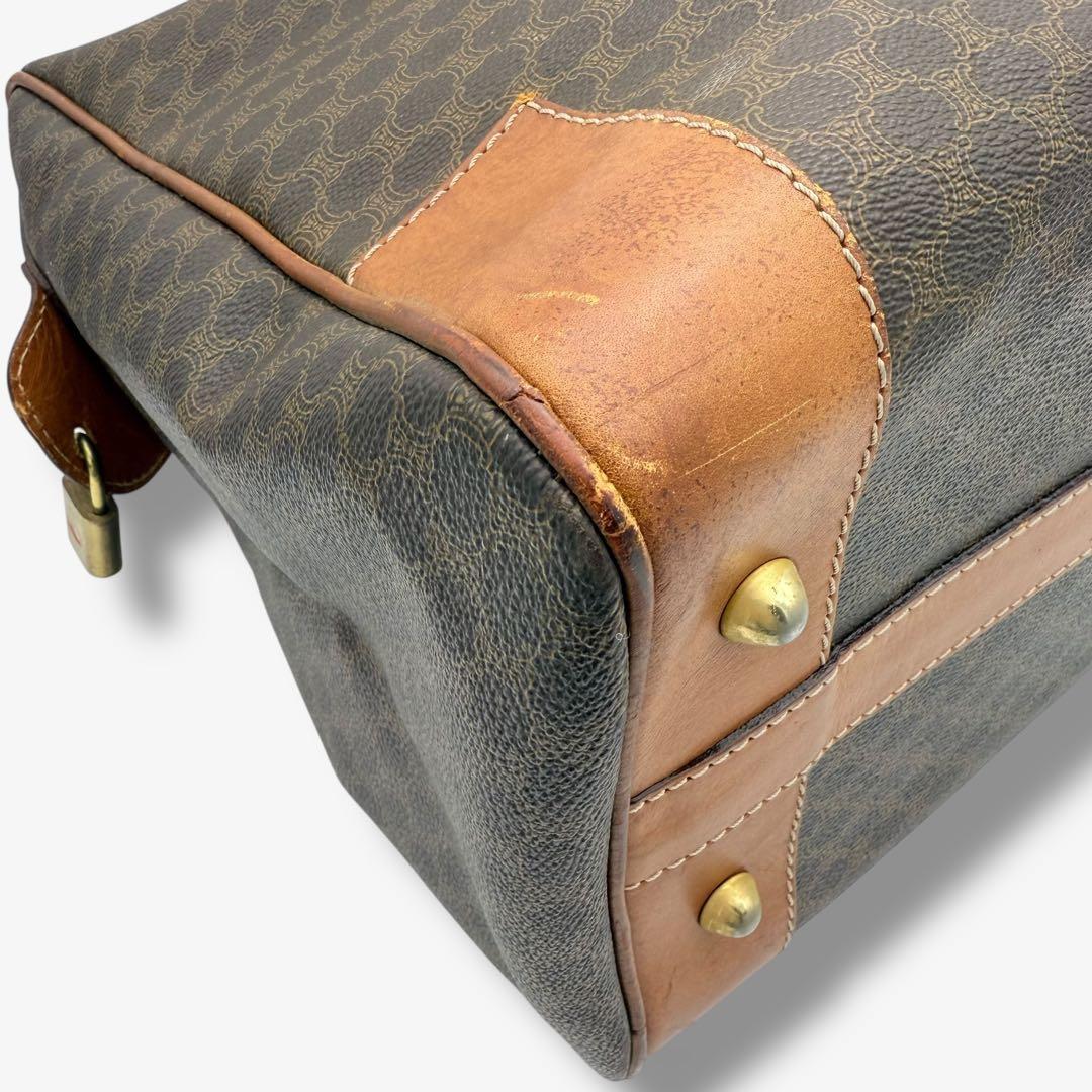 【良品】セリーヌ ボストンバッグ マカダム トリオンフ PVC ヴィンテージ