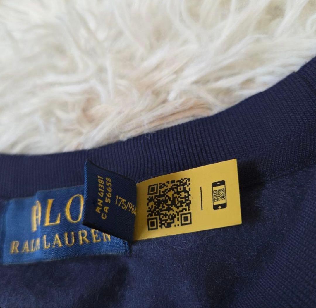 現行 美品 ポロ ラルフローレン ポロベア スウェット 175 M～L 濃紺