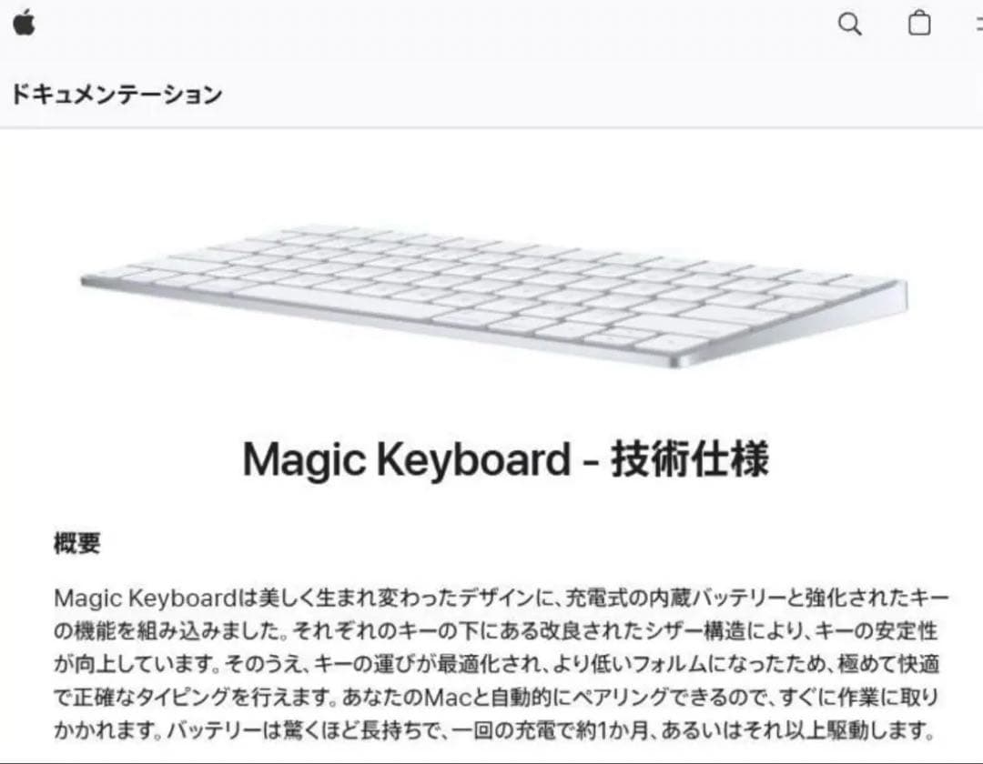 【美品】Apple Magic Keyboard（A1644） 英語（US)