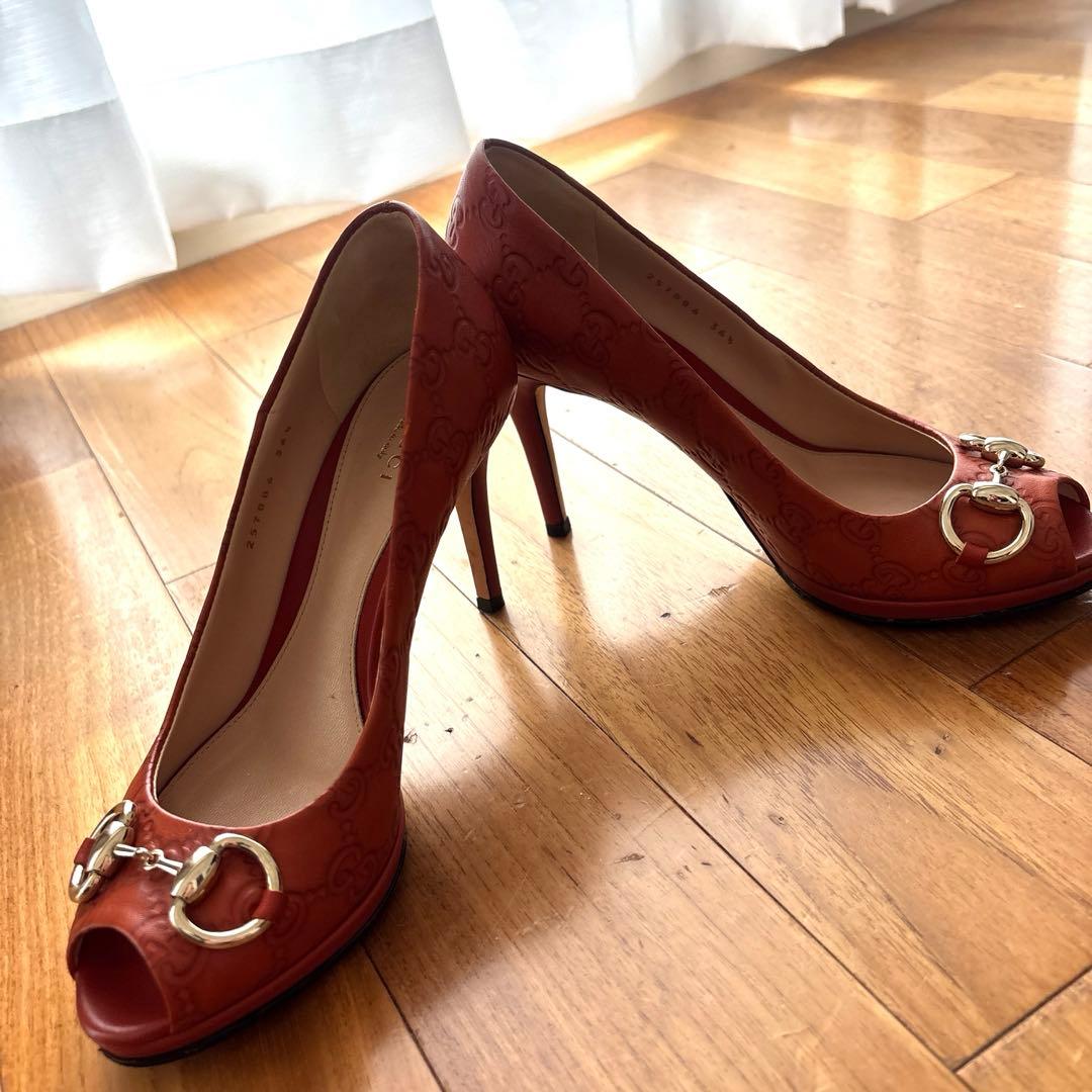 【ナビ】【GUCCI】グッチ パンプス 36 1/2 オープントゥ