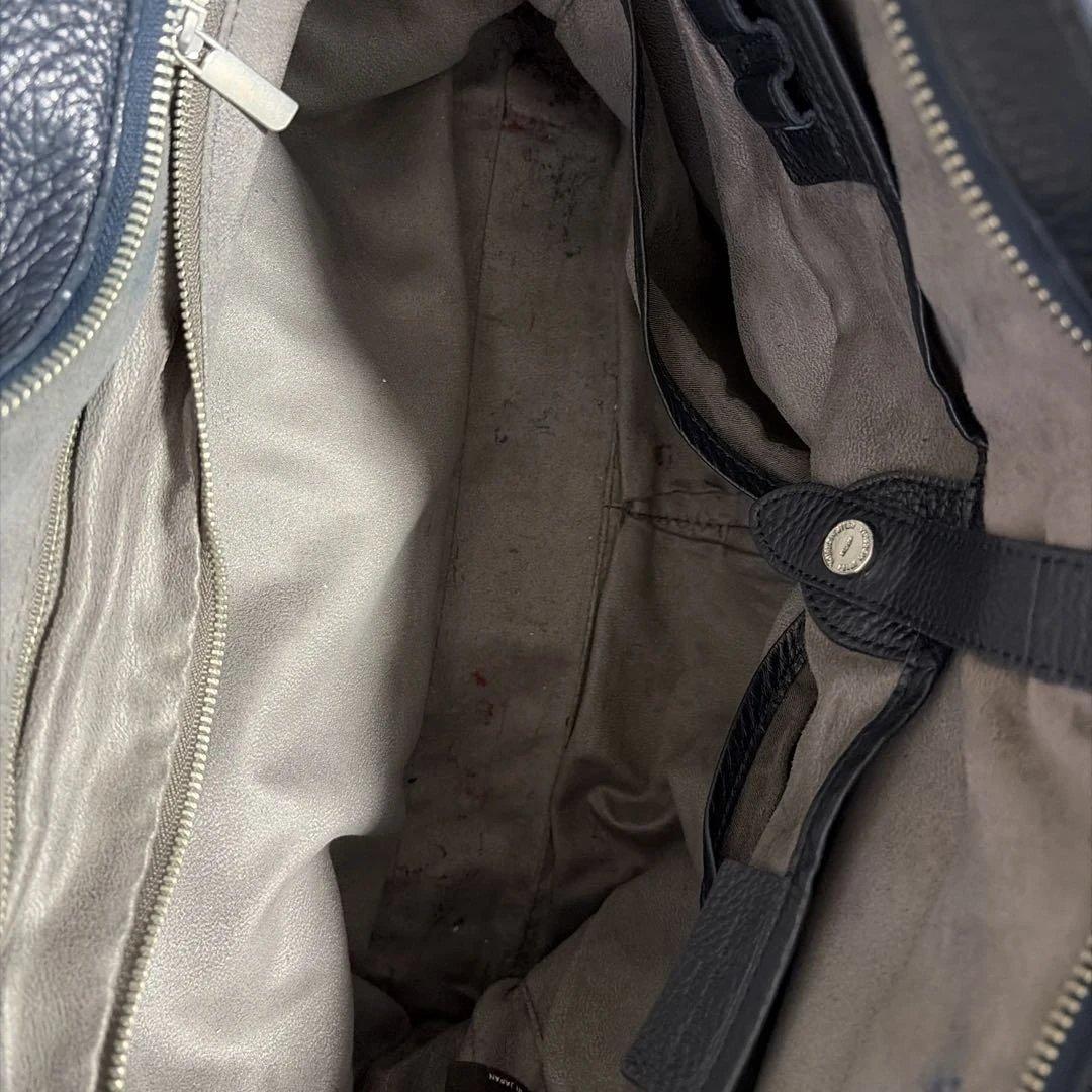 Maiden Voyageネイビー ブリーフバッグ2室タイプ　ストラップ付