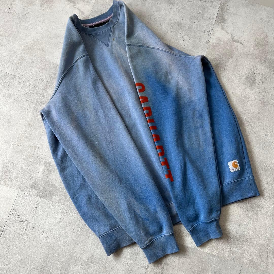 T*a様 一点物 Boro　鬼フェード　ボロ スウェット　褪色　青　ヘビーウェイ