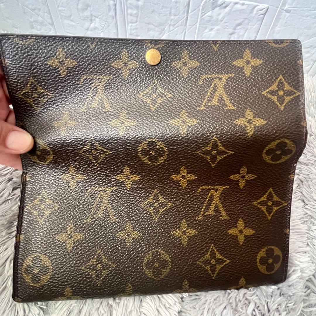 ルイヴィトン　長財布　モノグラム　ポルトモネクレディ　ブラウン　メンズ