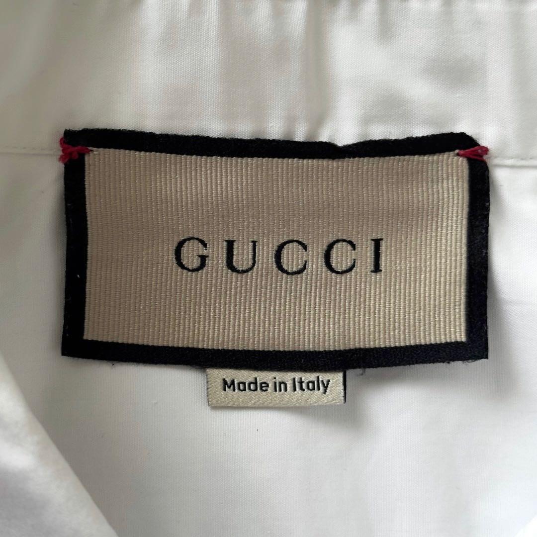 GUCCI 現行タグ ダブルカフスシャツ フレンチカフスシャツ ホワイト S M