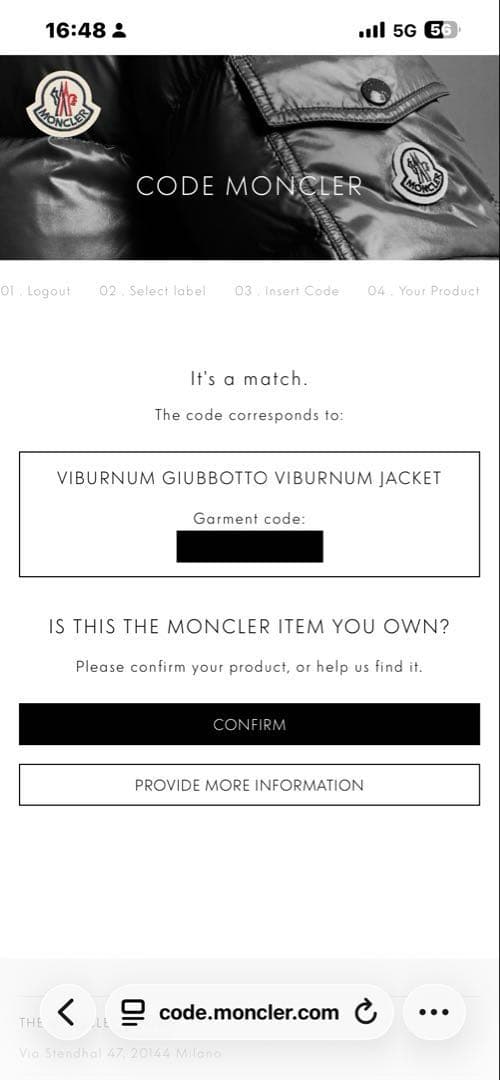 中古良品 モンクレール 00 ヴィバーナム QRコード鑑定済 ブラック ネセア