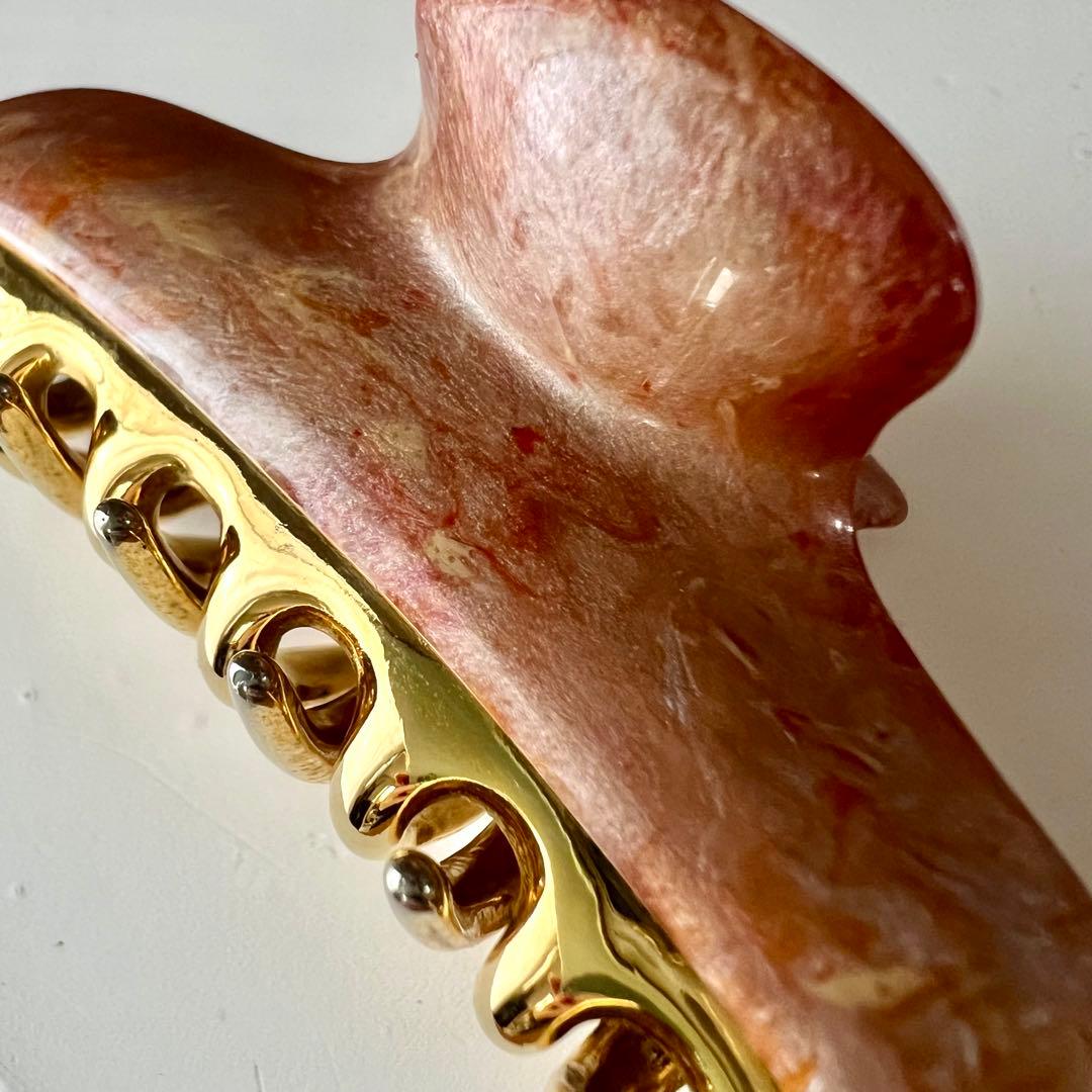 acca オレンジ系 ヘアクリップ　中サイズ