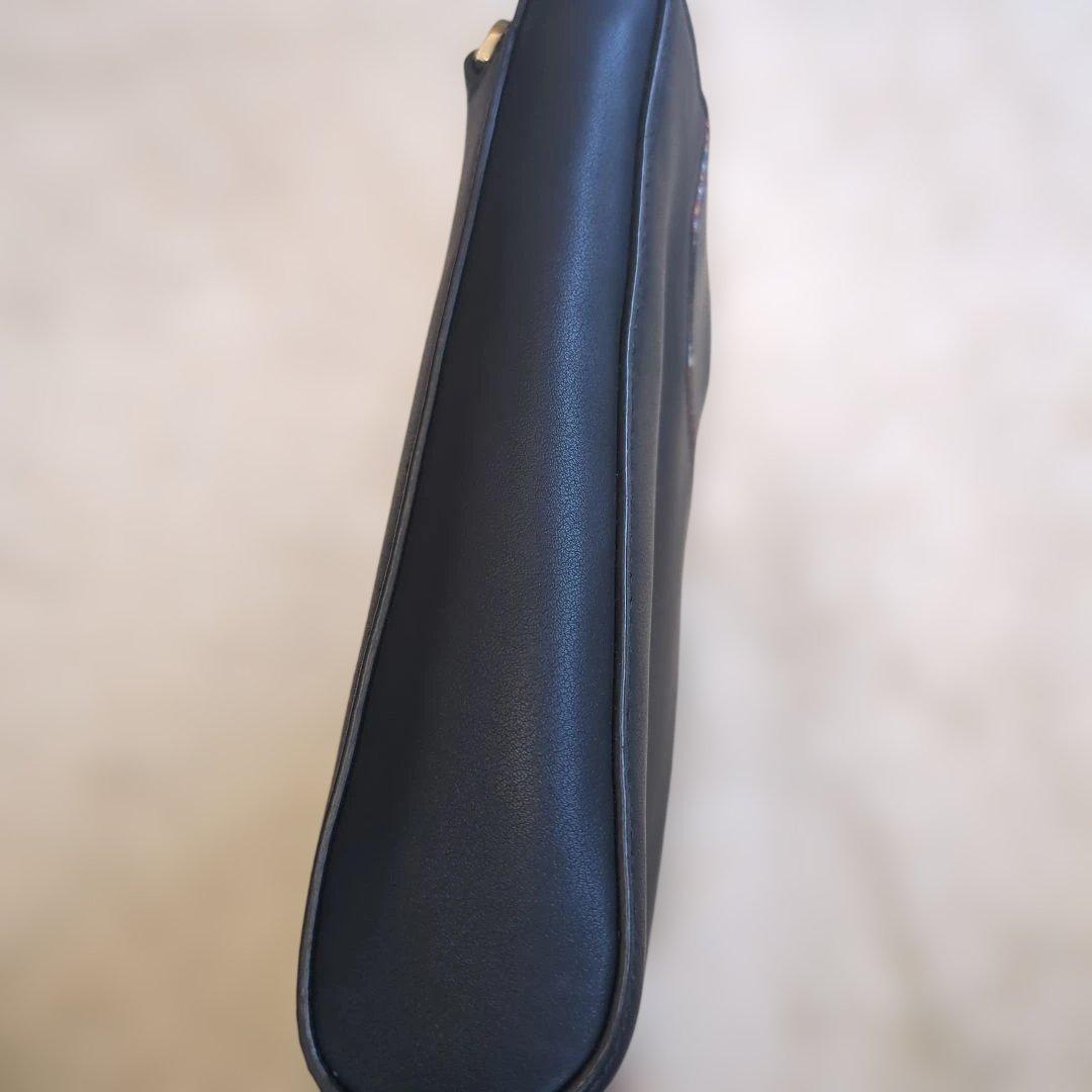 ポールスミス インセットマルチストライプ ショルダーバッグ 2way 黒 本革