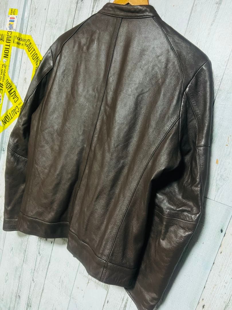 極限定 TAKEO KIKUCHI ダブルジップ シングルライダース 本革レザー