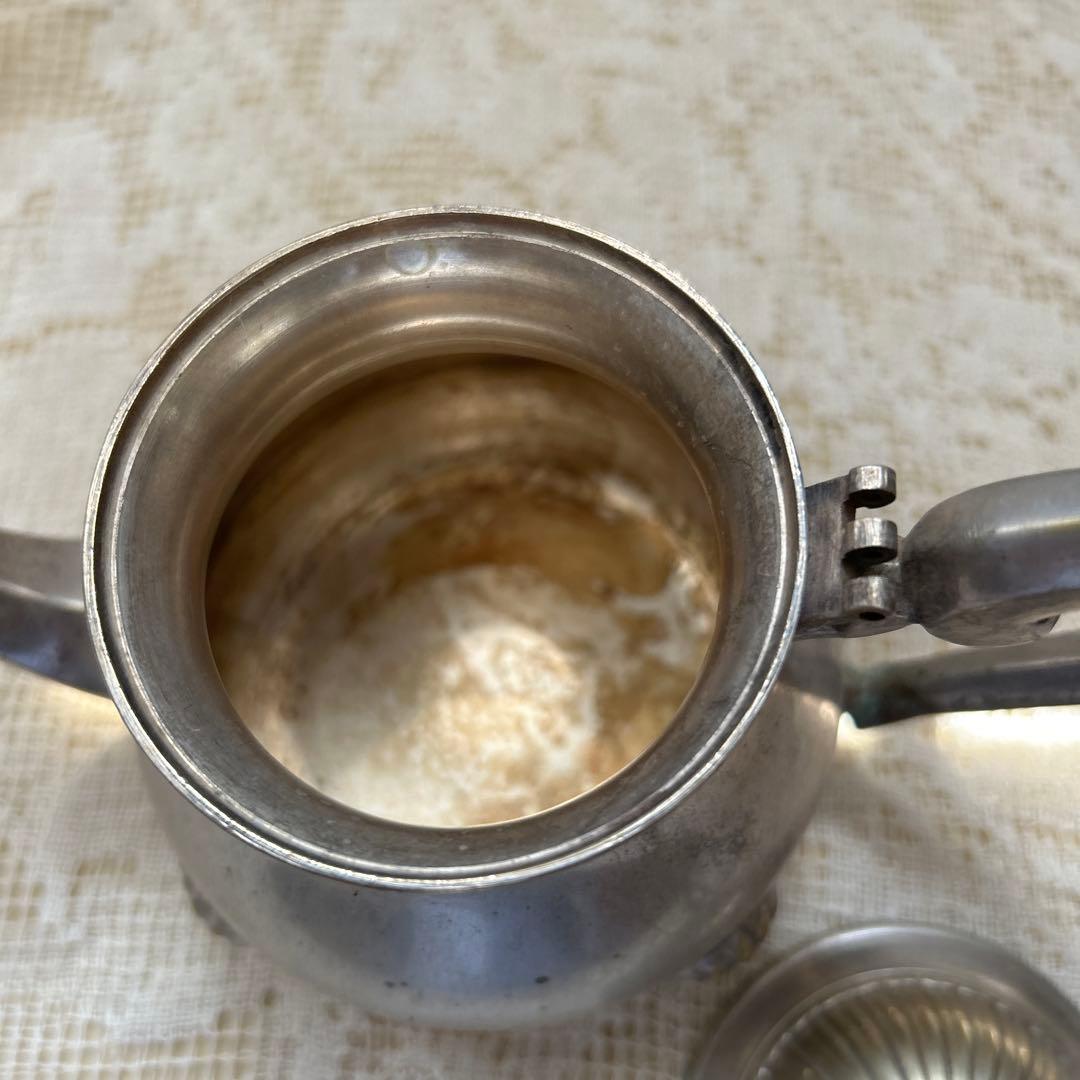 アンティーク・ヴィンテージ・4点・銀製ベルギー・コーヒー紅茶シュガー