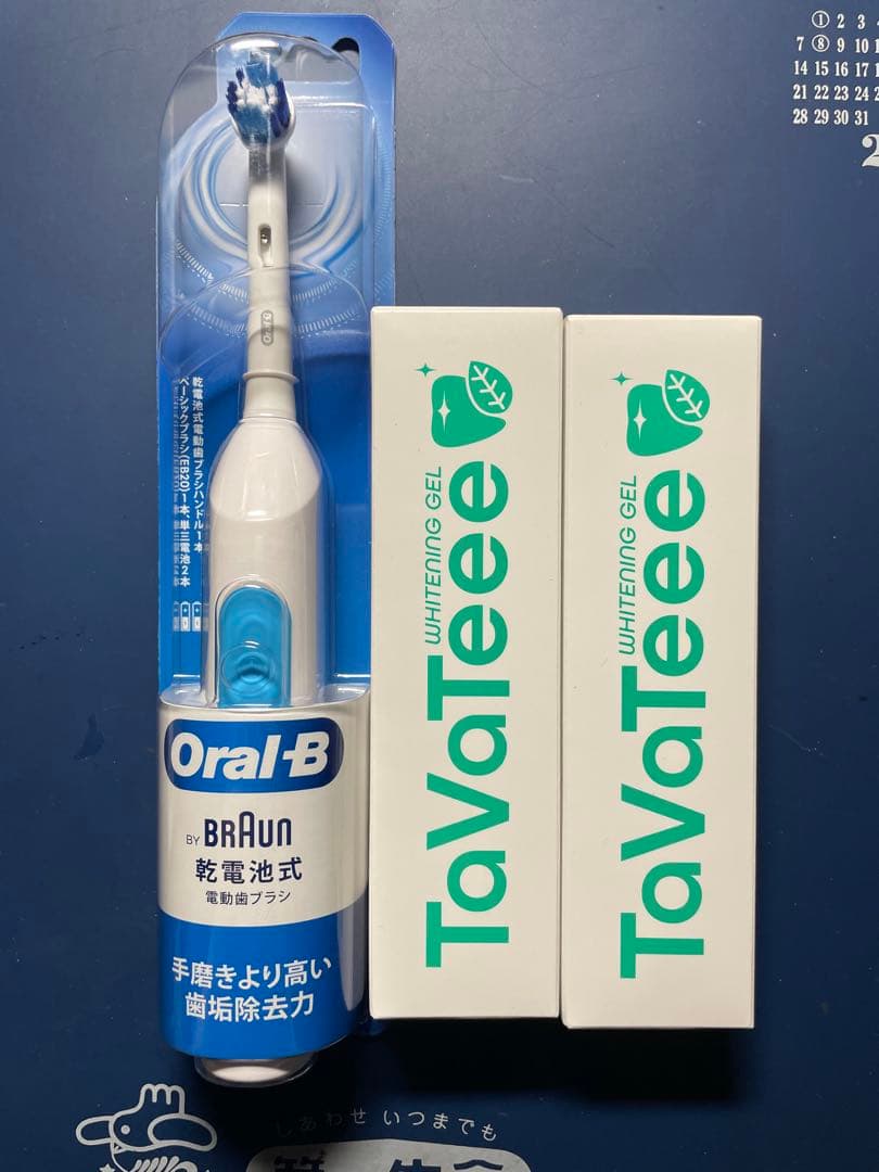 Oral-B 乾電池式 電動歯ブラシ 本体 + TaVaTeee 2本