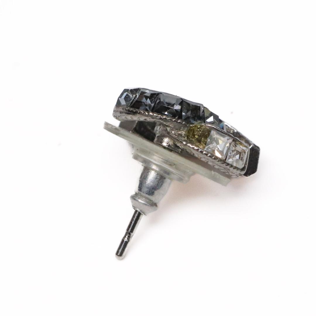 CHANEL シャネル ピアス 14P ココマーク シルバー×ブラック　 903