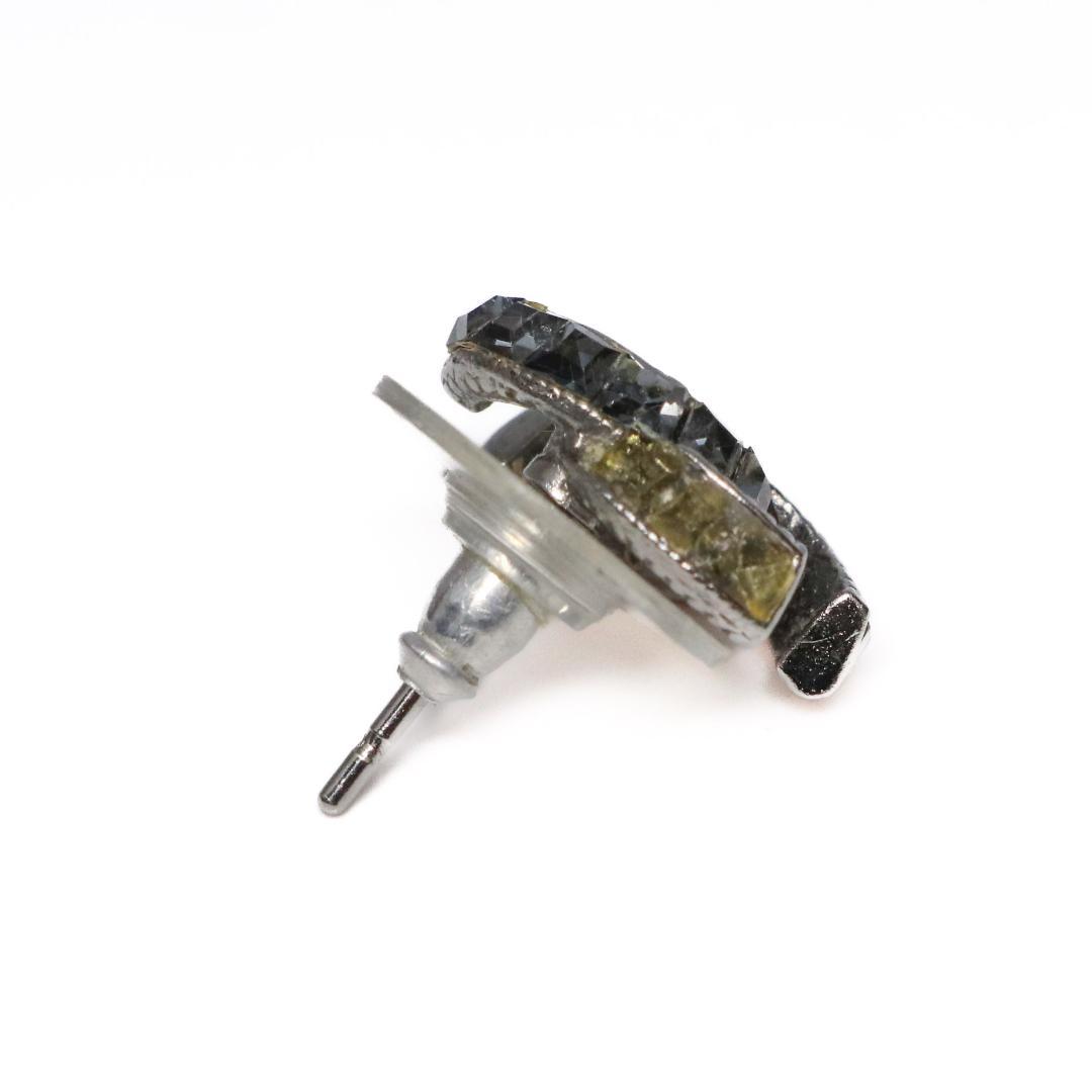 CHANEL シャネル ピアス 14P ココマーク シルバー×ブラック　 903