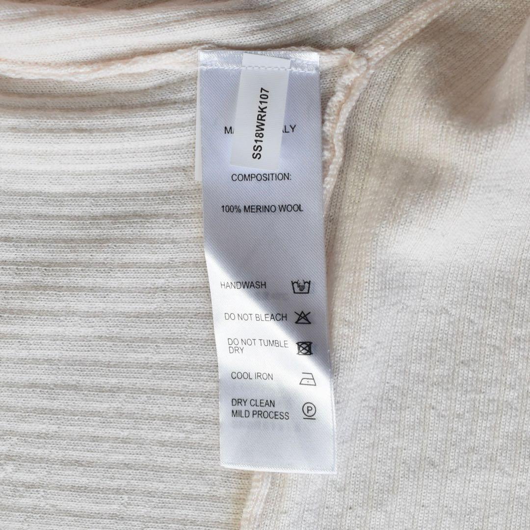 上海灘 メリノウール ドレープニットワンピース カーディガンXS イタリア製 白