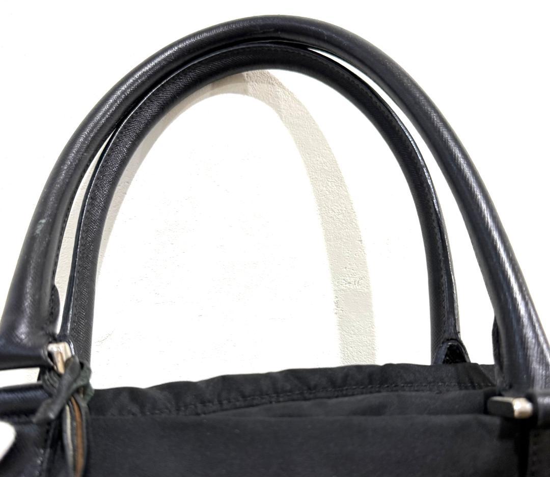 PRADA　プラダ　ビジネスバッグ　ボストン　ブラック　三角プレート