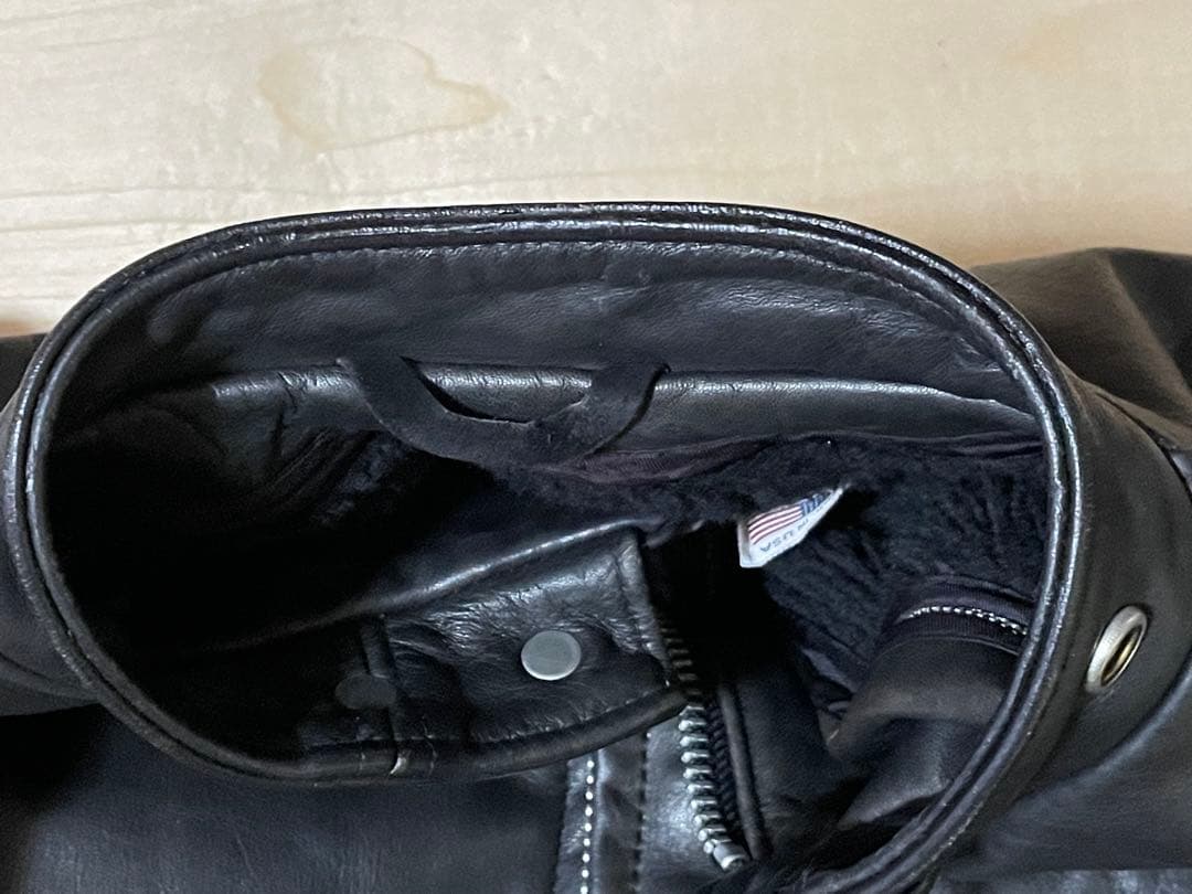 ショット シングル ライダースジャケット 型番414、カウハイド、サイズ38