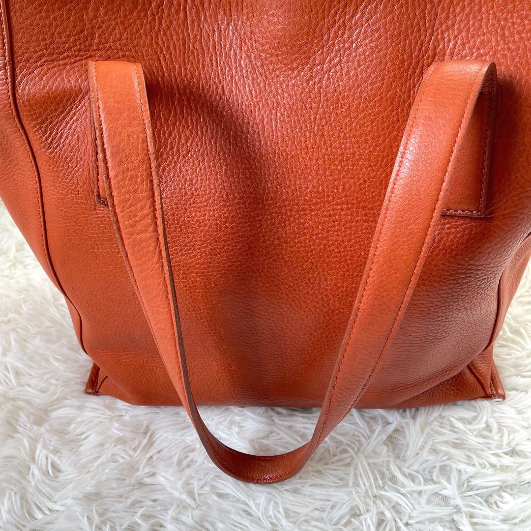 aniaryアニアリ ブラウンレザートートバッグA4収納可能 肩掛け可能