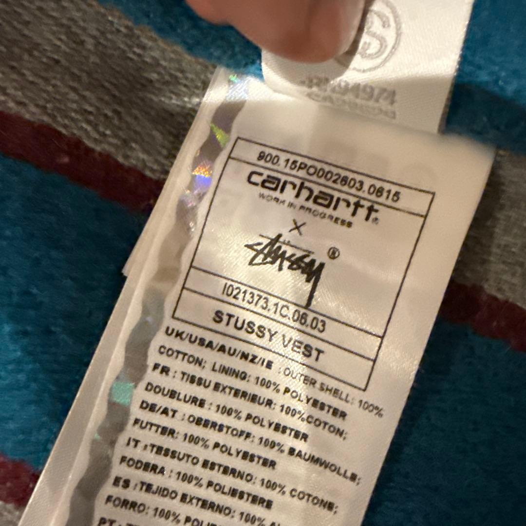 限定Stüssy x Carhartt カーハートベスト　黒xネイビー