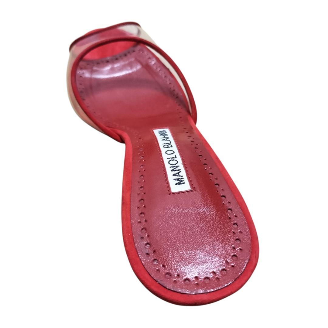 【美品・箱付き】マノロブラニク サンダル ミュール レッド 赤 22.5cm相当