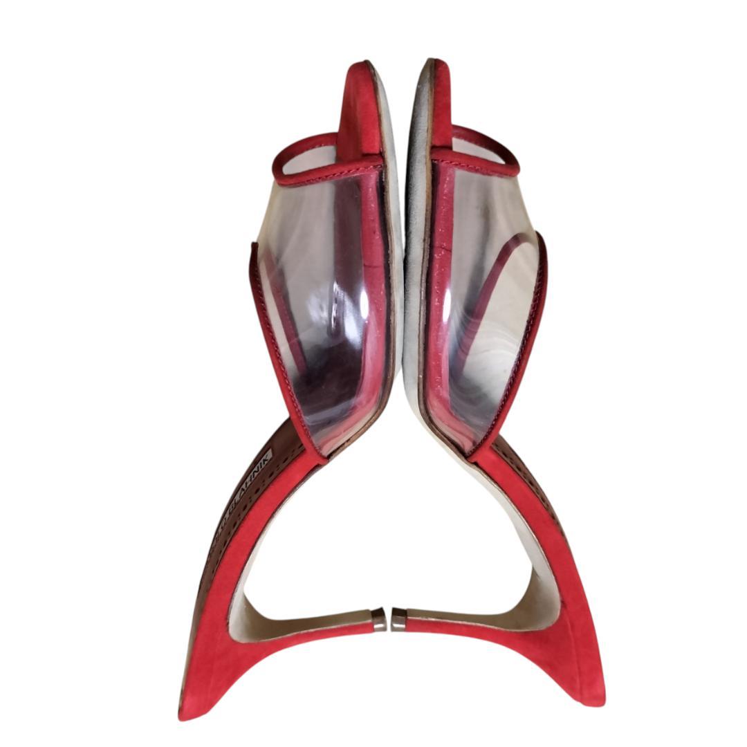 【美品・箱付き】マノロブラニク サンダル ミュール レッド 赤 22.5cm相当
