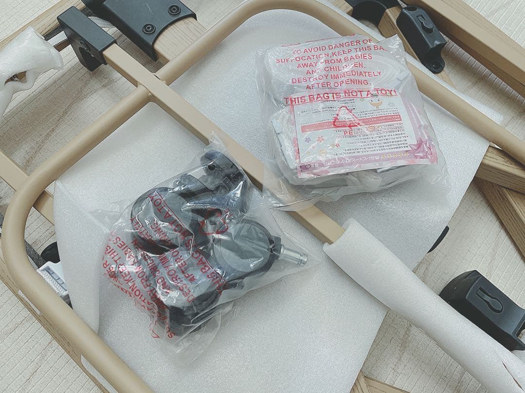 美品‼︎ 半年間使用 HZDMJ ベビーベッド　グレー ネントレ 遮光