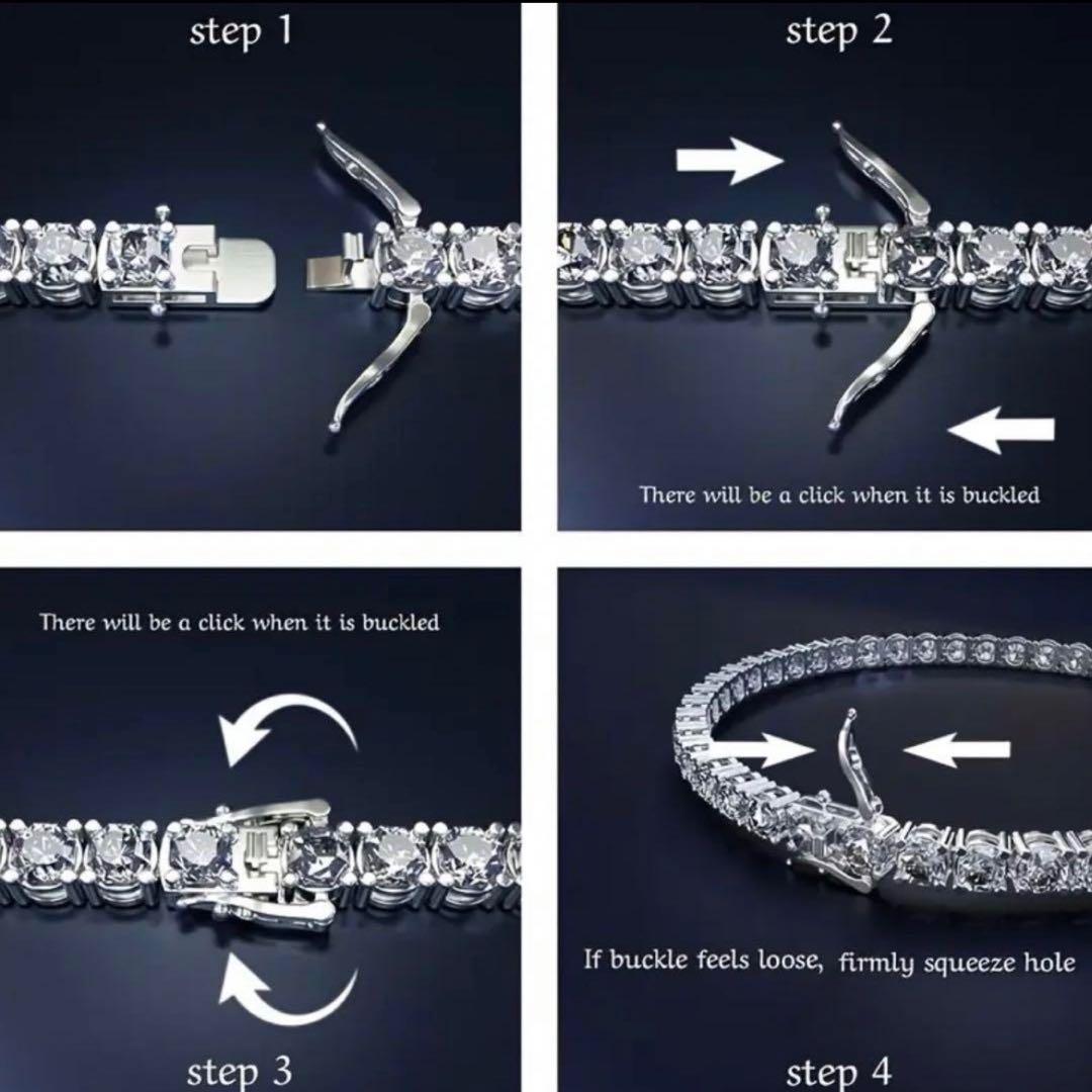 【話題独占】10ctモアサナイト×S925 テニスチェーンブレスレット／証明書付