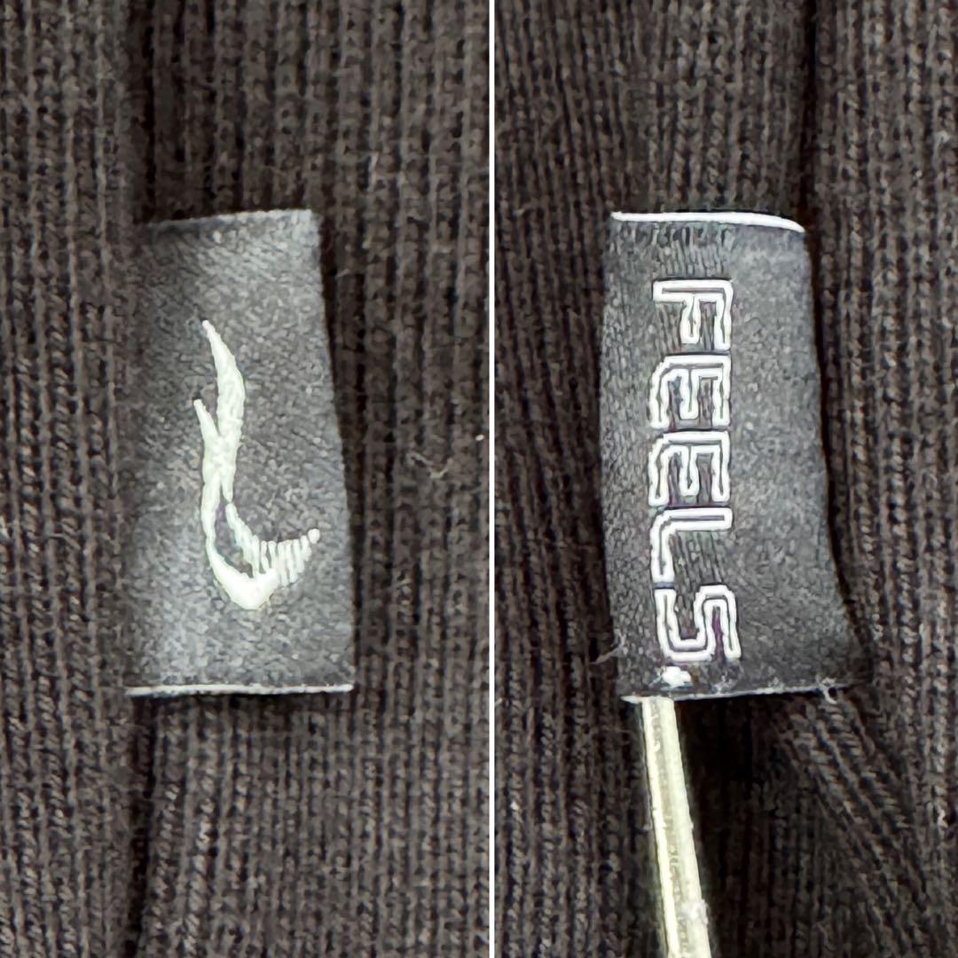 フィールズ【L】黒 長袖スウェット 上杉柊平 ロゴ刺繍 厚手 微ストレッチ 秋冬