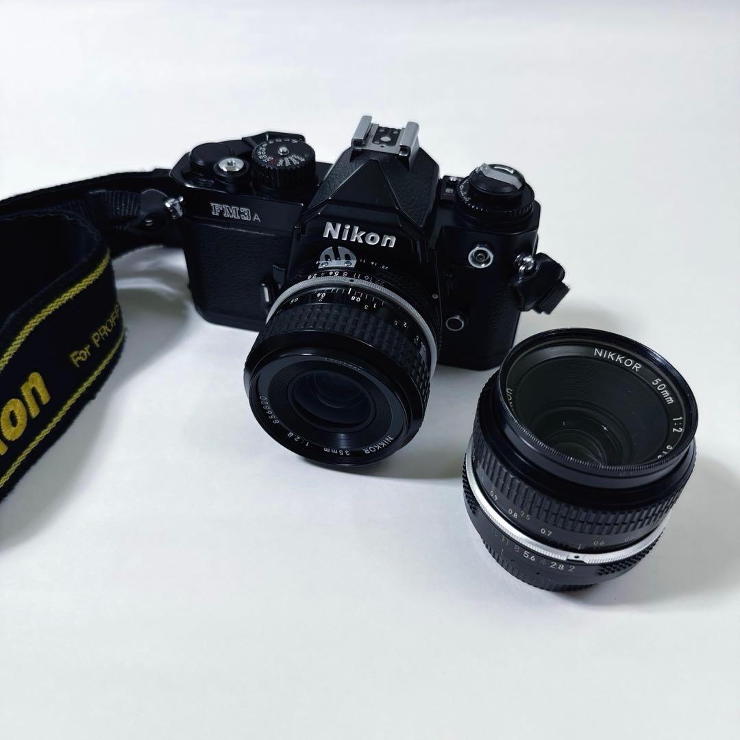 ニコン FM3A ブラック 35mm 50mmセット 完動品