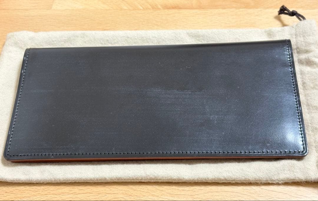 GANZO THIN BRIDLE マチ無し長財布 ダークブラウン