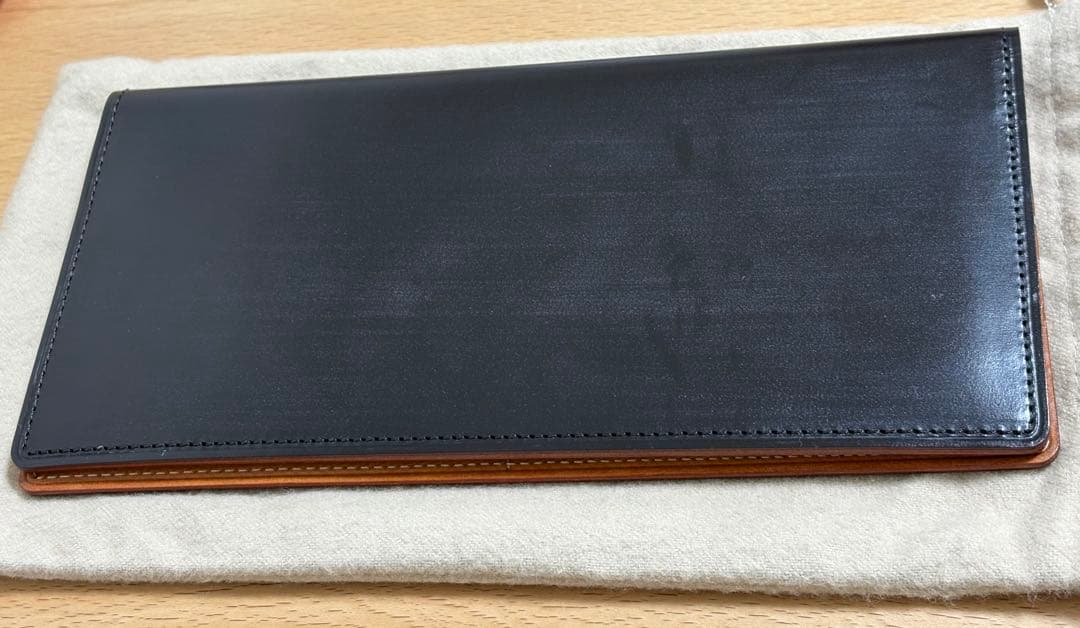 GANZO THIN BRIDLE マチ無し長財布 ダークブラウン