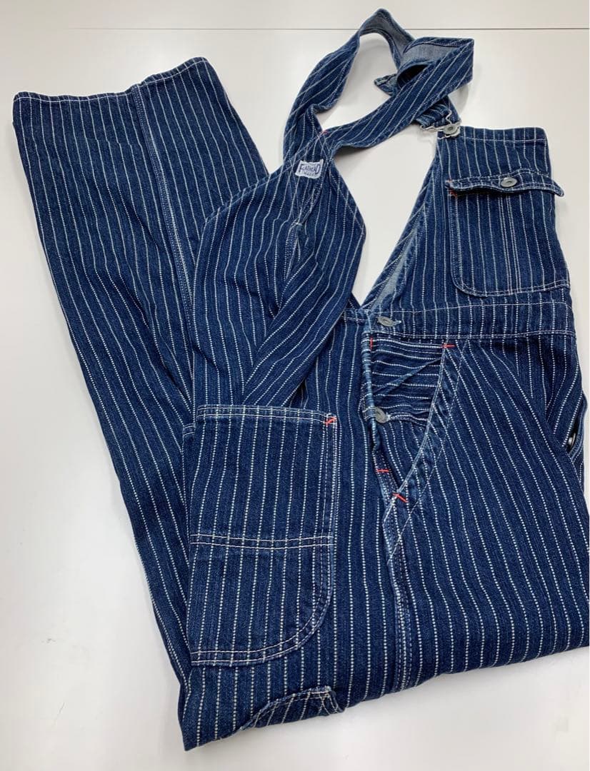 【日本製】オールドフラットヘッド デニム ウォバッシュ オーバーオール