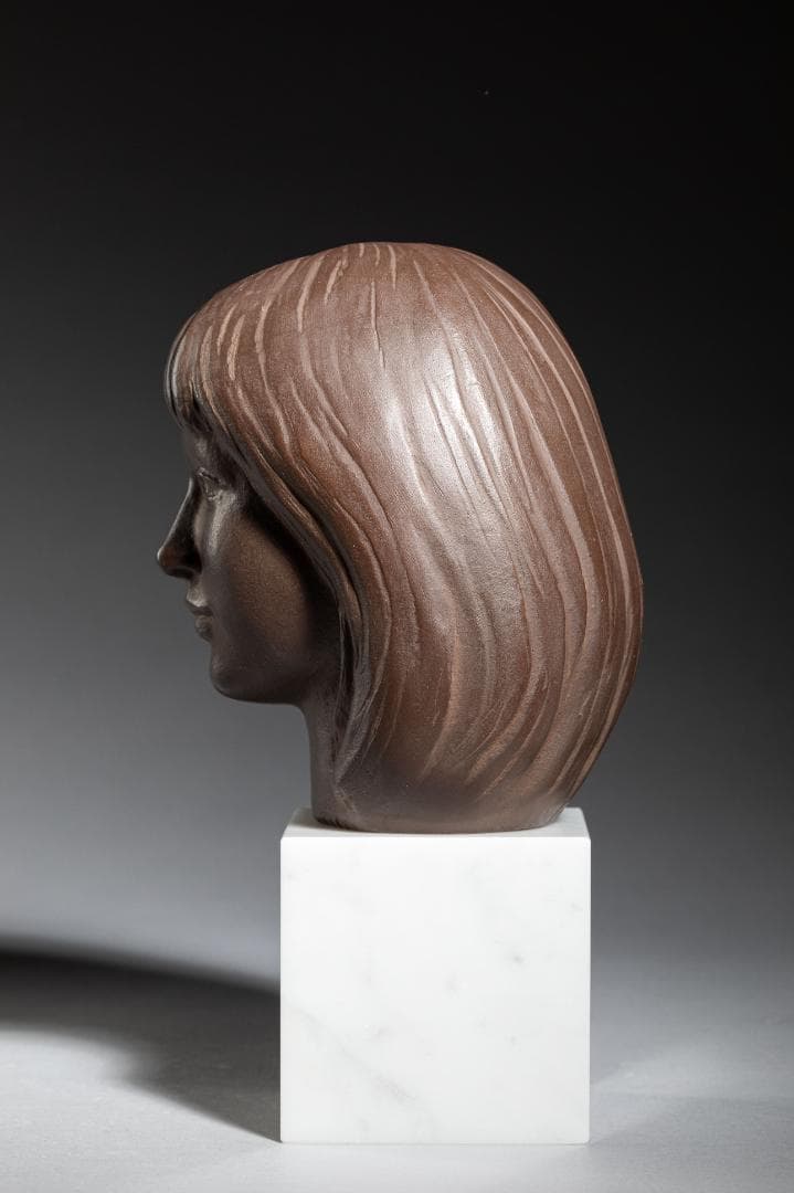 Y. FUNAKOSHI 女性の顔 舟越保武 少女像 ブロンズ K嬢 彫刻