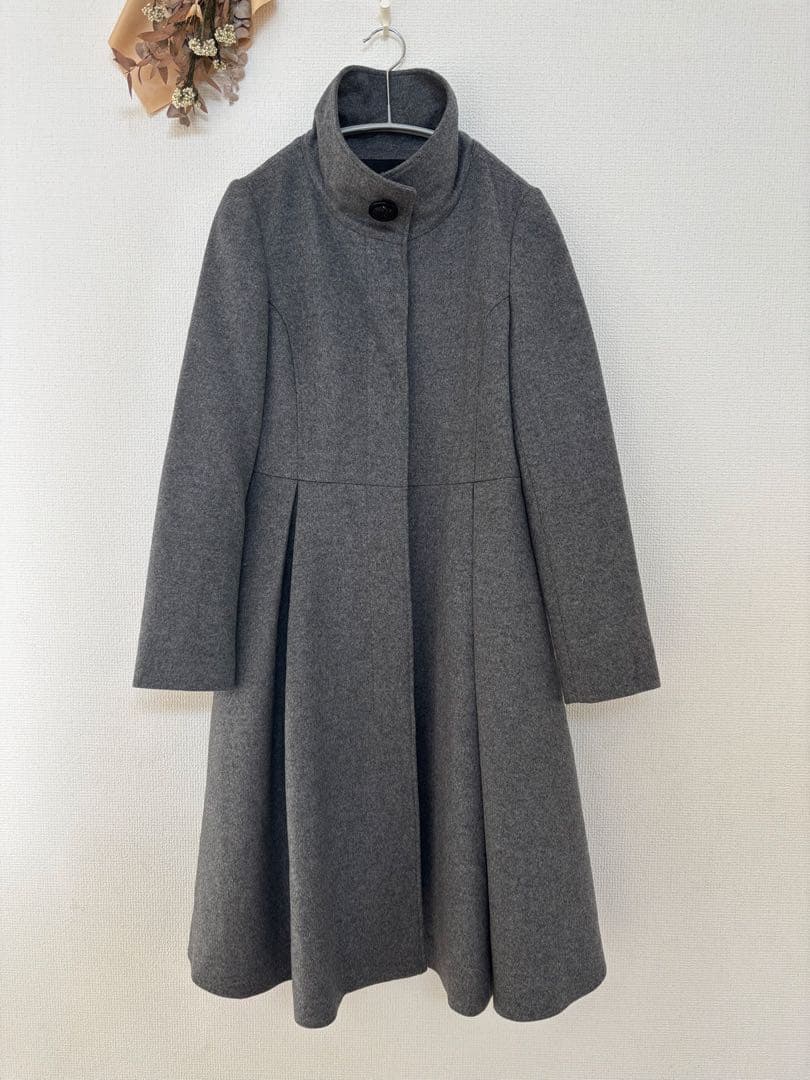 RUIRUE BOUTIQUE バックリボンフィット＆フレアウールコート　S